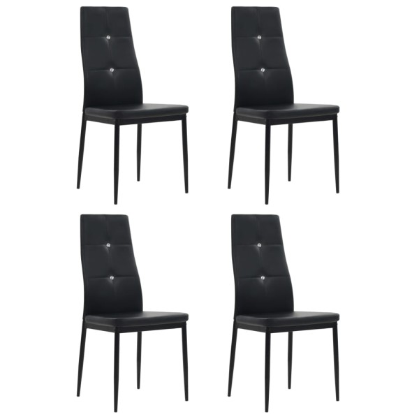 Dining room chairs, 4 pcs., black color, artificial leather