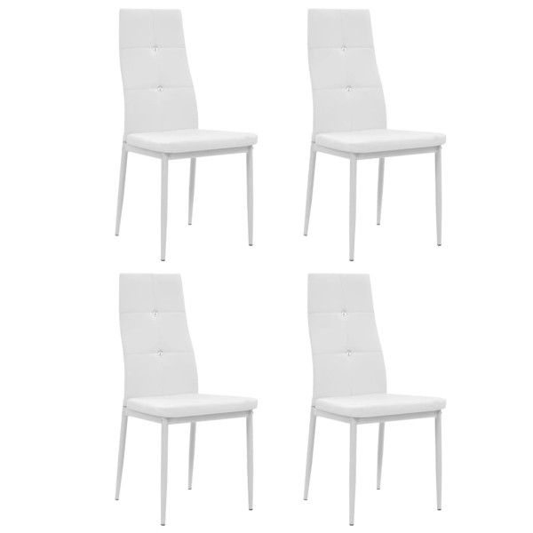 Dining room chairs, 4 pcs., white color, artificial leather