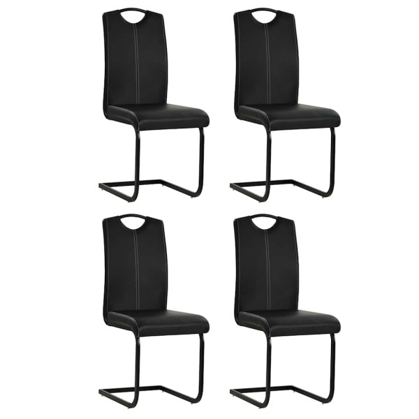 Gembian dining chairs, 4 pcs., black, artificial leather