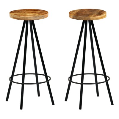 Bar stools, 2 pcs., solid...
