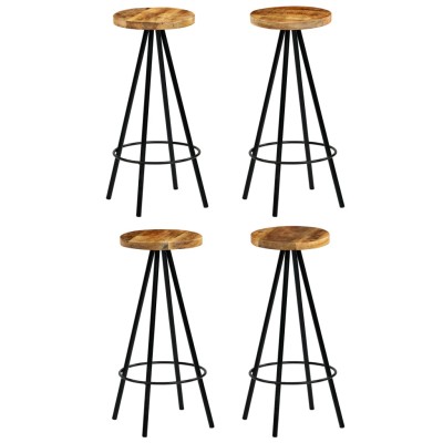 Bar stools, 4 pcs., solid...
