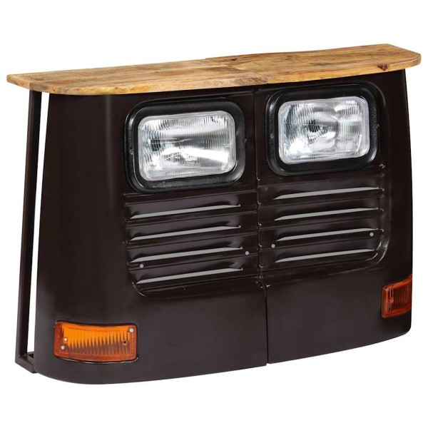 Side cabinet, gray, solid mango wood, truck. diz.