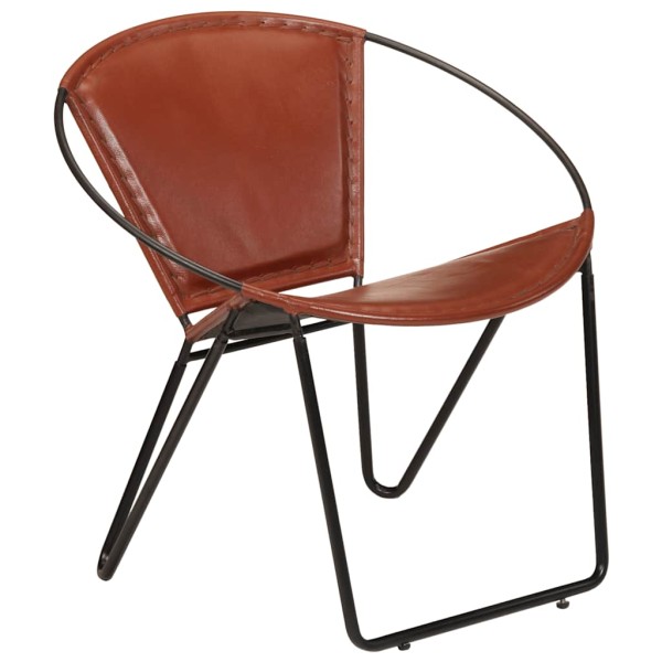 Chair, brown, genuine leather