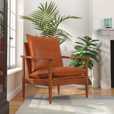 Armchair, brown, genuine...