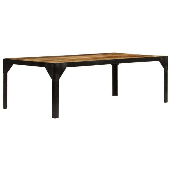 Coffee table, 110 cm, unfinished. mango honey massif and steel