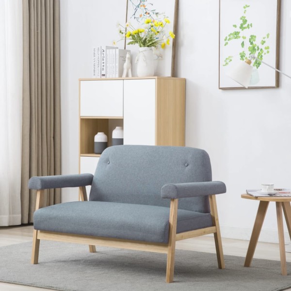 Dvivietė sofa, audinys, šviesiai pilkos spalvos