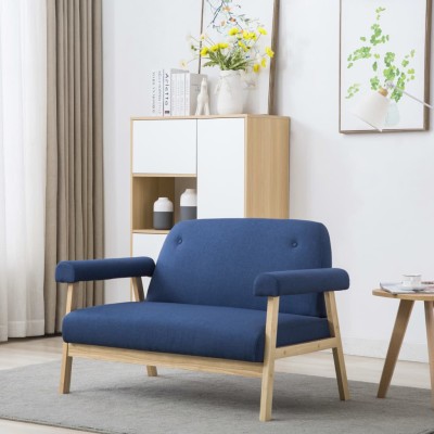 Double sofa, fabric, blue