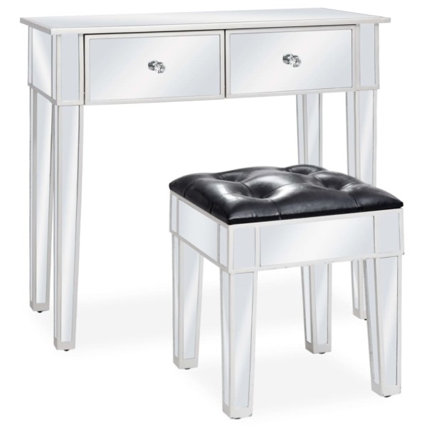 Mirror dressing table with stool, MDF and glass