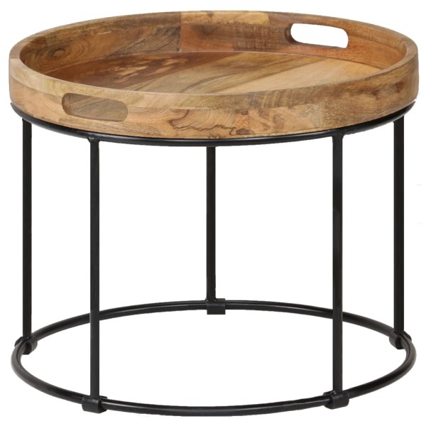 Coffee table, 50x40cm, solid mango wood and steel