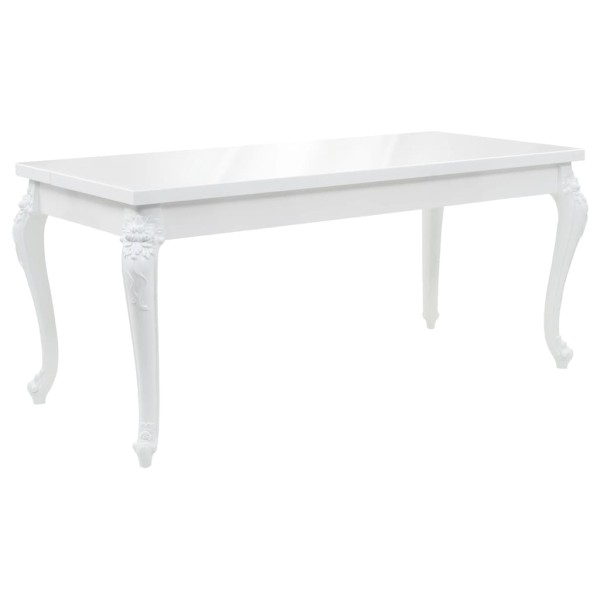 Dining table, white, 179x89x81 cm, very glossy