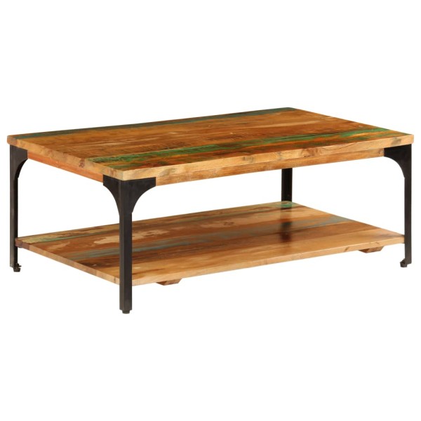 Coffee table. with shelf, 100x60x35cm, solid recycled wood.