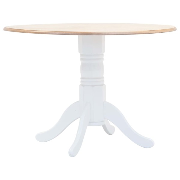 Dining table, white. and brown sp., 106cm, rubber. medical mass