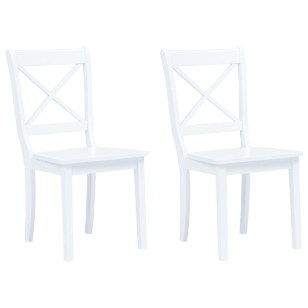 Dining room chairs, 2 pcs., white. sp., rubber tree wood. array