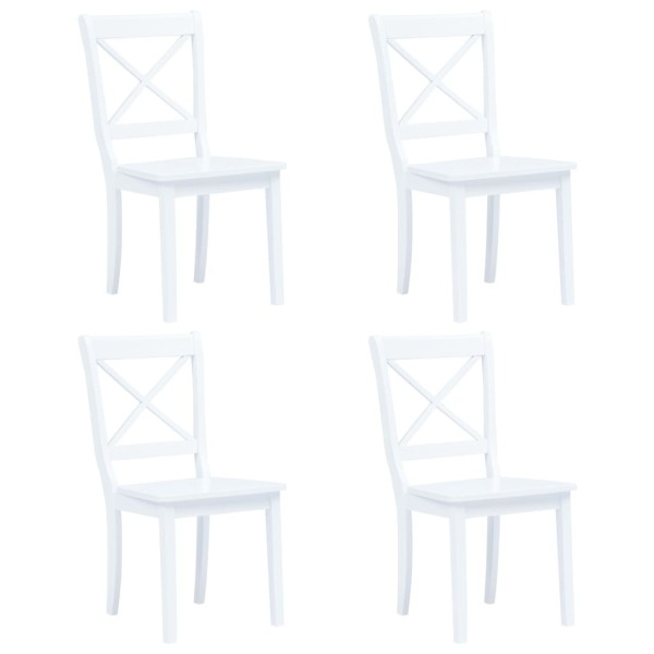 Dining room chairs, 4 pcs., white. sp., rubber tree wood. array