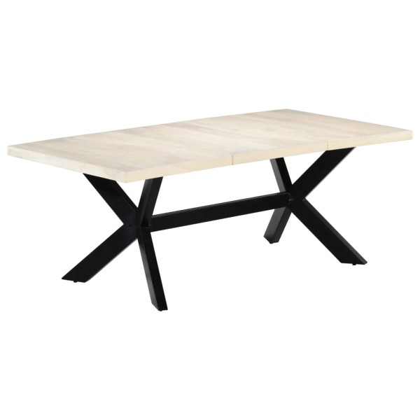 Dining table, white, 200x100x75 cm, mango wood. array