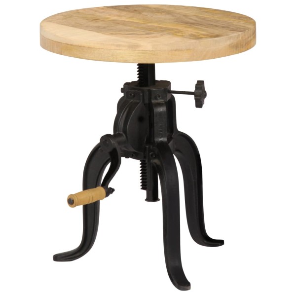 Side table, 45x(45-62)cm, mango wood. mass and cast iron