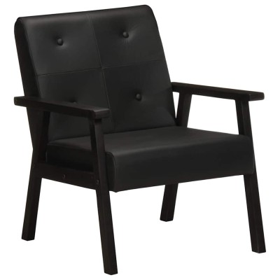 Armchair, black, genuine...