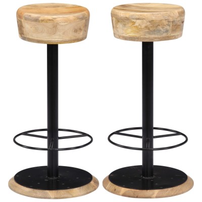 Bar stools, 2 pcs., solid...