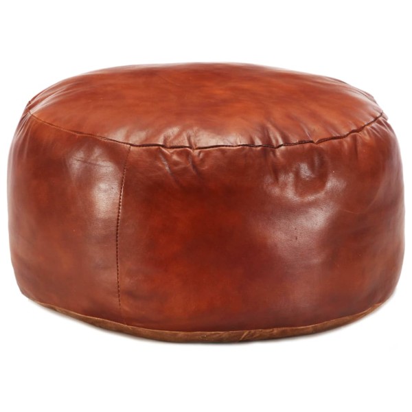 Pouffe, yellowish brown, 60x30cm, genuine goat leather