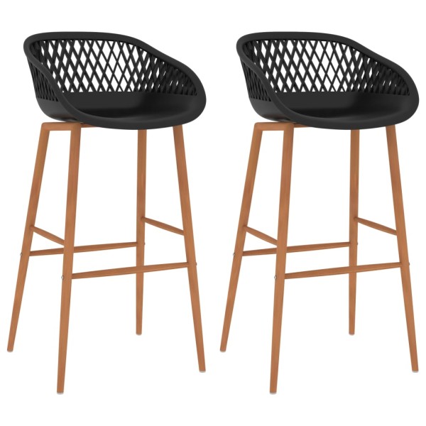 Bar stools, 2 pcs., black