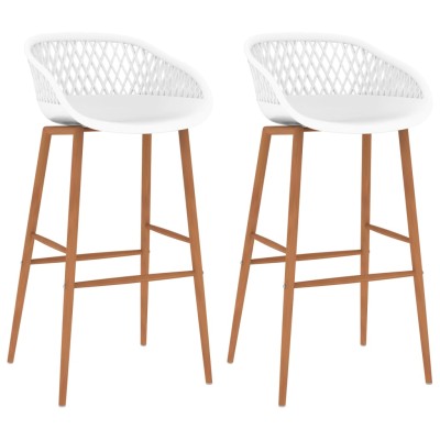 Bar chairs, 2 pcs., white