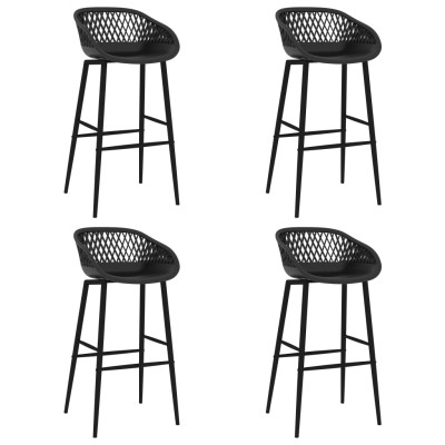 Bar stools, 4 pcs., black