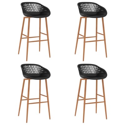 Bar stools, 4 pcs., black