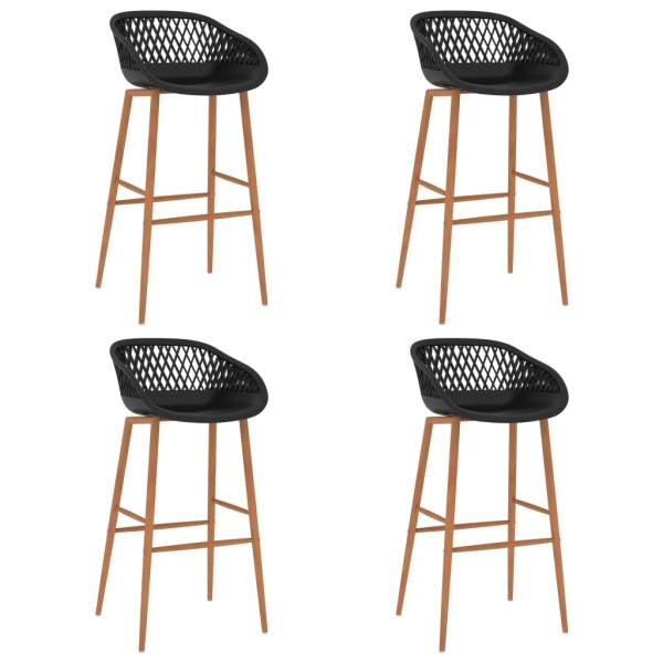 Bar stools, 4 pcs., black