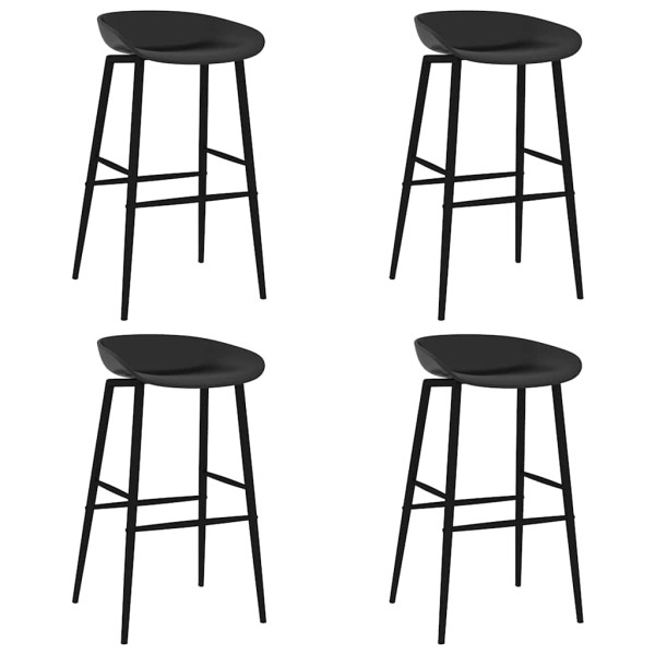 Bar stools, 4 pcs., black