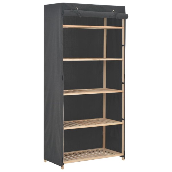 Wardrobe, gray width, 79x40x170cm, fabric