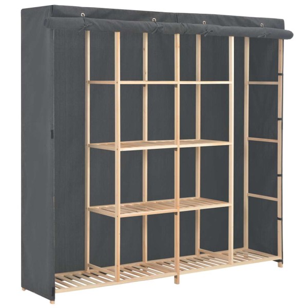 Wardrobe, gray, 173x40x170cm, fabric