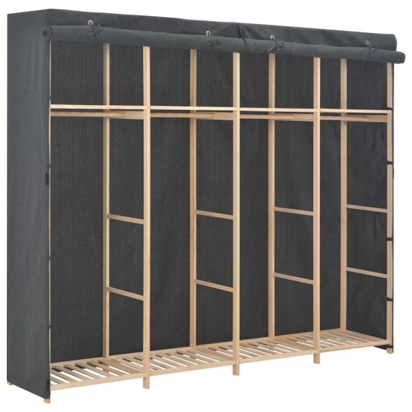 Wardrobe, gray, 200x40x170cm, fabric