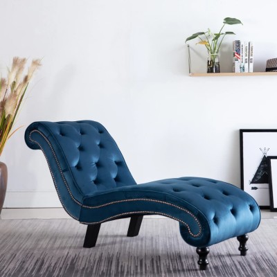 Lounger, blue sp., velvet