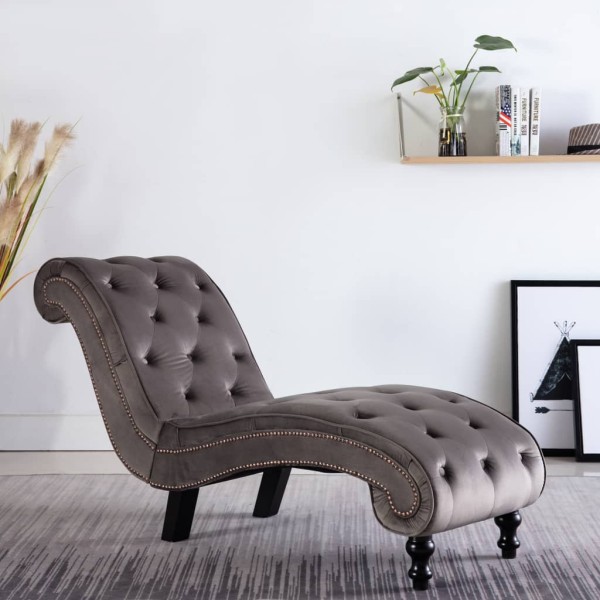 Lounger, gray sp., velvet