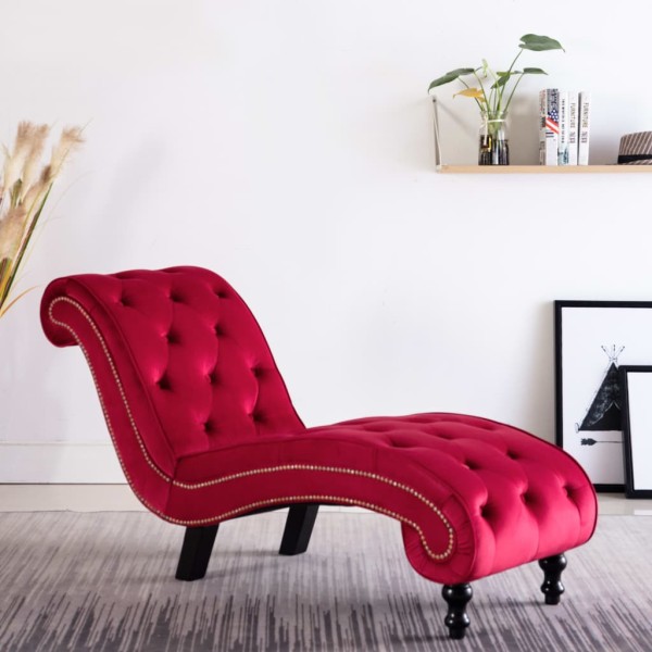 Lounger, red sp., velvet