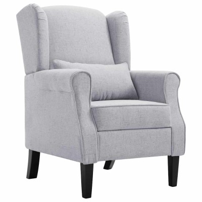 Armchair, light grey, fabric