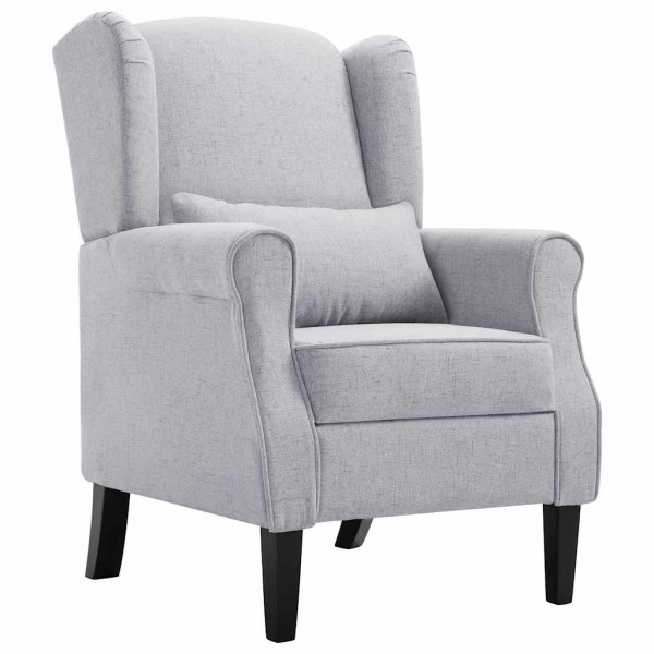 Armchair, light grey, fabric