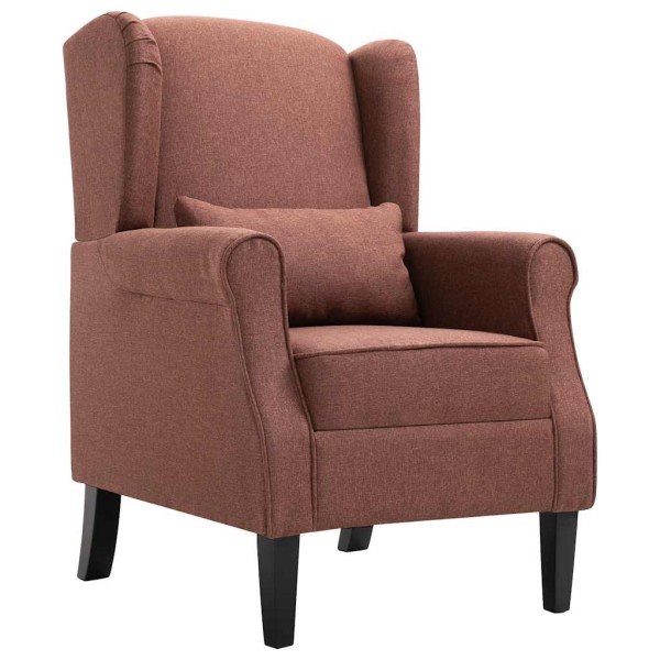 Armchair, brown, fabric