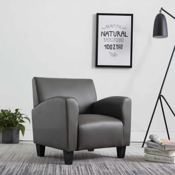 Sofa chair, gray color, artificial leather