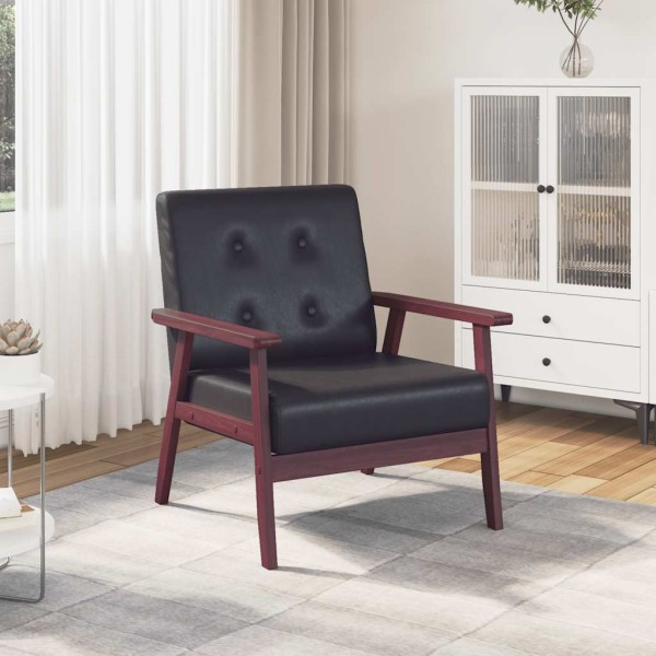 Armchair, black, artificial leather