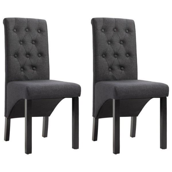 Dining room chairs, 2 pcs., dark gray, fabric