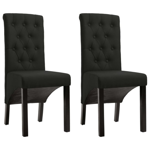 Dining room chairs, 2 pcs., black, fabric