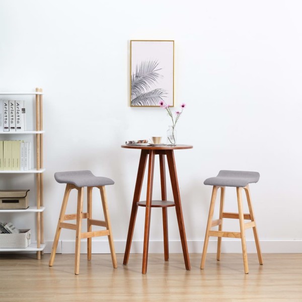 Bar chairs, 2 pcs., light gray color, fabric