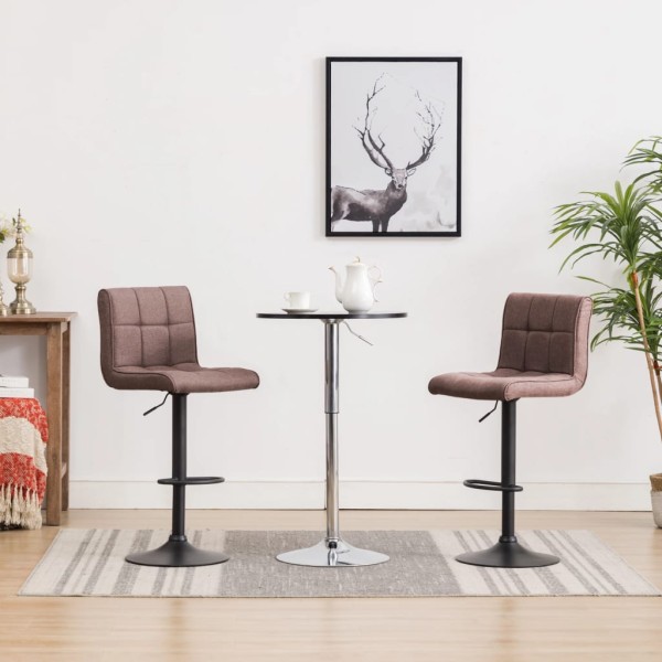 Bar stools, 2 pcs., taupe color, fabric