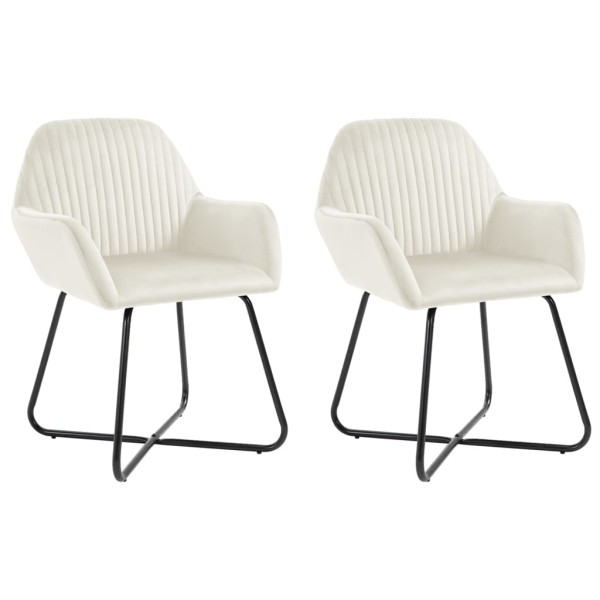 Dining room chairs, 2 pcs., cream color, velvet