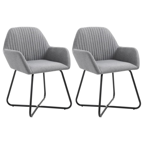 Dining room chairs, 2 pcs., light gray color, fabric