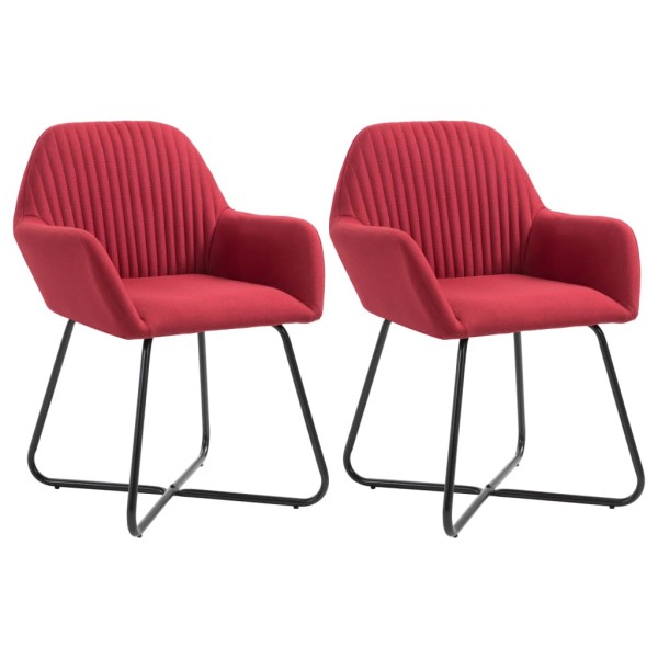 Dining chairs, 2 pcs., red wine color, fabric