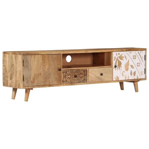 TV cabinet, 140x30x40cm, solid mango wood