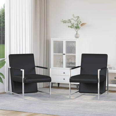 Armchairs, 2 pcs., black,...