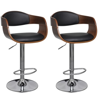 Bar stools, 2 pcs., curved...